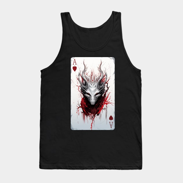 Ace Of Hearts Horror Card Tank Top by Nightarcade